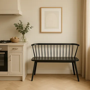 Pinnsoffa svart Bobby - Svart - Products - Möbler - Soffa - Kökssoffa & pinnsoffa