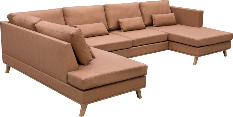 Ranger divanoffa brun PU - 322 cm lång - Cognac - Products - Möbler - Soffa - U-soffa
