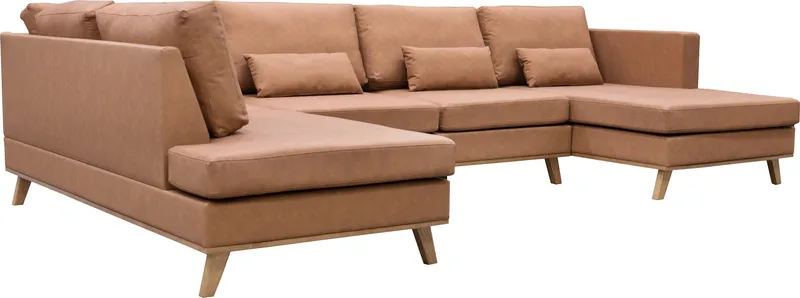 Ranger divanoffa brun PU - 322 cm lång - Cognac - Products - Möbler - Soffa - U-soffa