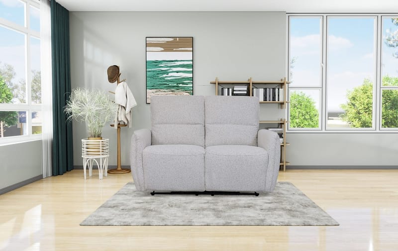 Reclinersoffa 2-sits elektrisk ställbar - Bouclè - Ljusgrå - Products - Möbler - Soffa - Biosoffa & reclinersoffa