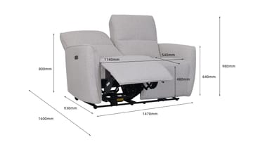 Reclinersoffa 2-sits elektrisk ställbar - Bouclè - Ljusgrå - Products - Möbler - Soffa - Biosoffa & reclinersoffa