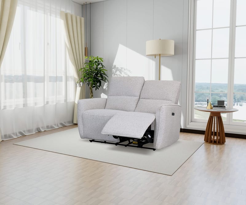 Reclinersoffa 2-sits elektrisk ställbar - Bouclè - Ljusgrå - Products - Möbler - Soffa - Biosoffa & reclinersoffa
