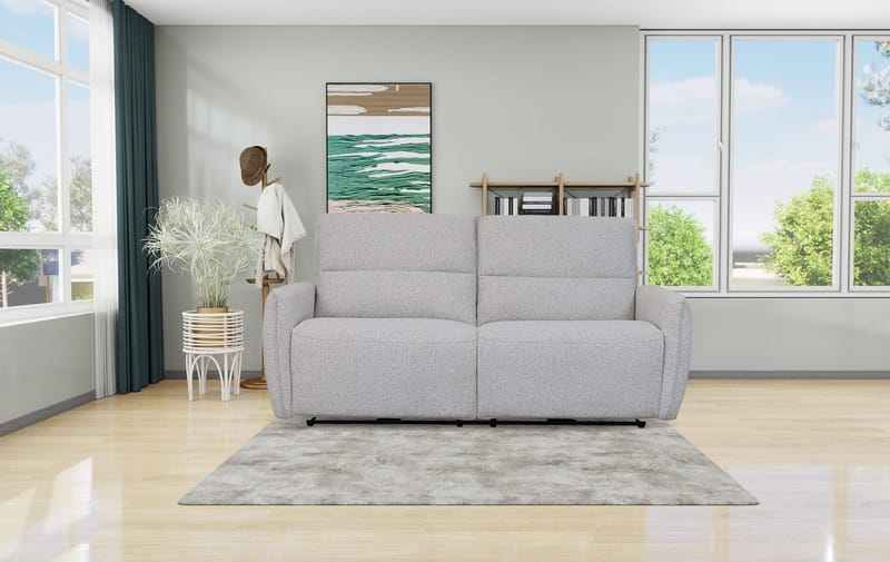 Reclinersoffa 3-sits - Ljus bouclè - Eldriven - Ljusgrå - Products - Möbler - Soffa - Biosoffa & reclinersoffa