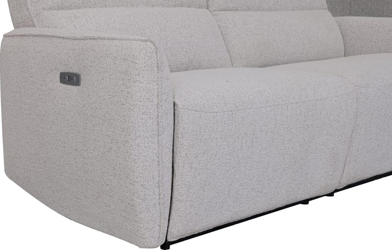 Reclinersoffa 3-sits - Ljus bouclè - Eldriven - Ljusgrå - Products - Möbler - Soffa - Biosoffa & reclinersoffa