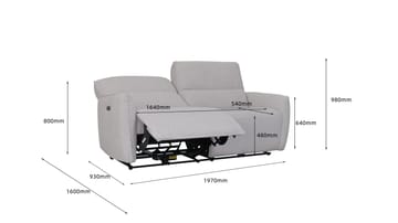 Reclinersoffa 3-sits - Ljus bouclè - Eldriven - Ljusgrå - Products - Möbler - Soffa - Biosoffa & reclinersoffa