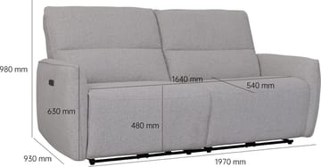 Reclinersoffa 3-sits - Ljus bouclè - Eldriven - Ljusgrå - Products - Möbler - Soffa - Biosoffa & reclinersoffa