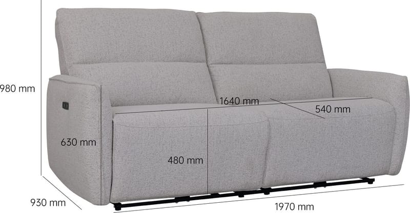 Reclinersoffa 3-sits - Ljus bouclè - Eldriven - Ljusgrå - Products - Möbler - Soffa - Biosoffa & reclinersoffa