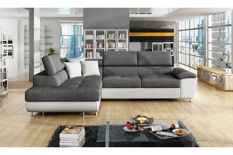 Reginia U-bäddsoffa - Vit/Grå - Products - Möbler - Soffa - Skinnsoffa