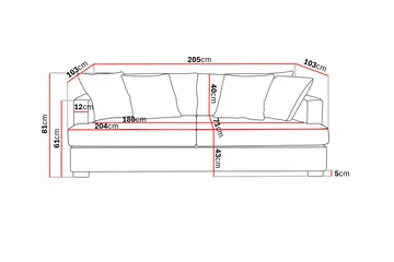 Rossita 3-sits Djup Soffa i Manchester - Mörkgrå - Products - Möbler - Soffa - 3 sits soffa
