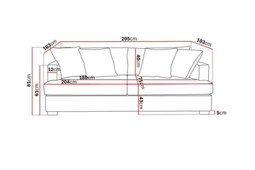 Rossita 3-sits Djup Soffa i Manchester - Mörkgrön - Products - Möbler - Soffa - 3 sits soffa