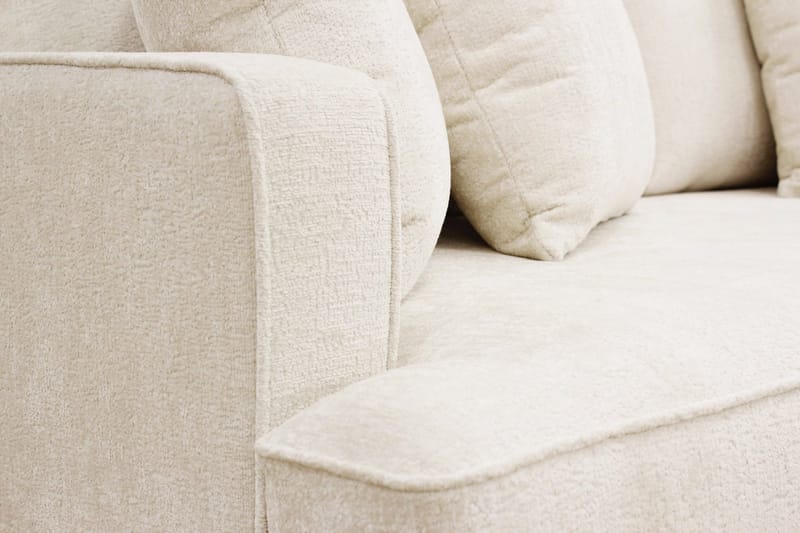 Rossita 3-sits Djup Soffa med hel dyna i Chenille - Beige - Products - Möbler - Soffa - 3 sits soffa