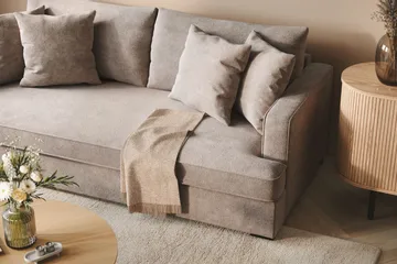 Rossita 3-sits Djup Soffa med hel dyna i Chenille - Grå / Brun - Products - Möbler - Soffa - 3 sits soffa