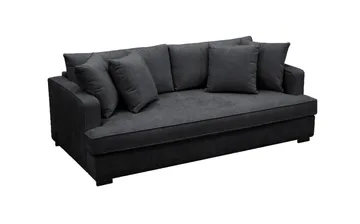 Rossita 3-sits Djup Soffa med hel dyna i Chenille - Svart - Products - Möbler - Soffa - 3 sits soffa