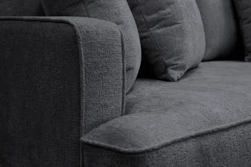Rossita 3-sits Djup Soffa med hel dyna i Chenille - Svart - Products - Möbler - Soffa - 3 sits soffa