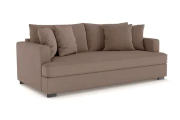 Rossita 3-sits Djup Soffa med hel dyna i Tyg - Brun - Products - Möbler - Soffa - 3 sits soffa