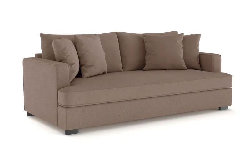 Rossita 3-sits Djup Soffa med hel dyna i Tyg - Brun - Products - Möbler - Soffa - 3 sits soffa