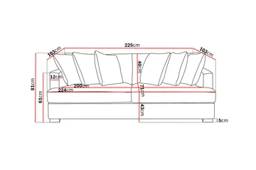 Rossita 4-sits Djup Soffa i Manchester - Offwhite - Products - Möbler - Soffa - Sammetssoffa