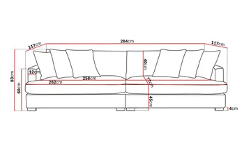 Rossita Lyx 4-sits Extra djup Soffa i Tyg - Brun - Products - Möbler - Soffa - 4 sits soffa