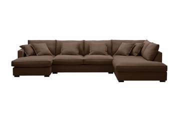 Rossita Lyx 5-sits Högervänd U-formad Extra djup Soffa med Divan och Schäslong i Manchester, Mörkbrun