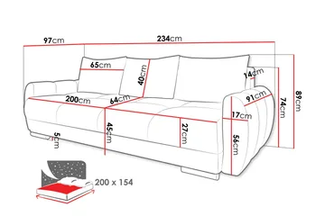 Simerly Soffa 3-sits - Grå - Products - Möbler - Soffa - 3 sits soffa