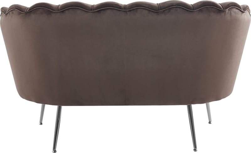 Soffa 2-sits brun sammet med kromade ben - Brun - Products - Möbler - Soffa - Sammetssoffa