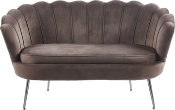 Soffa 2-sits brun sammet med kromade ben - Brun - Products - Möbler - Soffa - Sammetssoffa