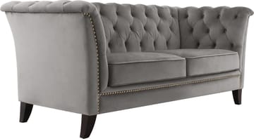 Soffa 2-sits chesterfield grå - Henry - Grå sammet - Products - Möbler - Soffa - Chesterfield soffa