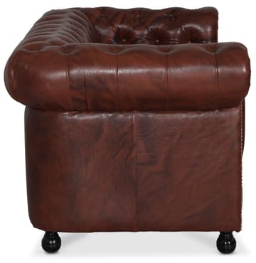 Soffa 2-sits Chesterfield i äkta läder - Brun - Products - Möbler - Soffa - Chesterfield soffa
