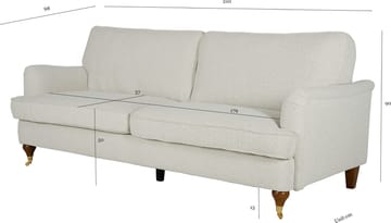Soffa 210 cm bred Howard Watford Deluxe i bouclé - Vit - Products - Möbler - Soffa - Howardsoffa