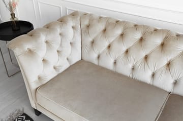 Soffa 3-sits Chesterfield beige - Milton - Beige sammet - Products - Möbler - Soffa - Chesterfield soffa