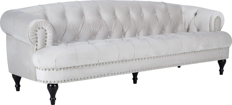 Soffa 3-sits chesterfield beige sammet - Beige - Products - Möbler - Soffa - Chesterfield soffa