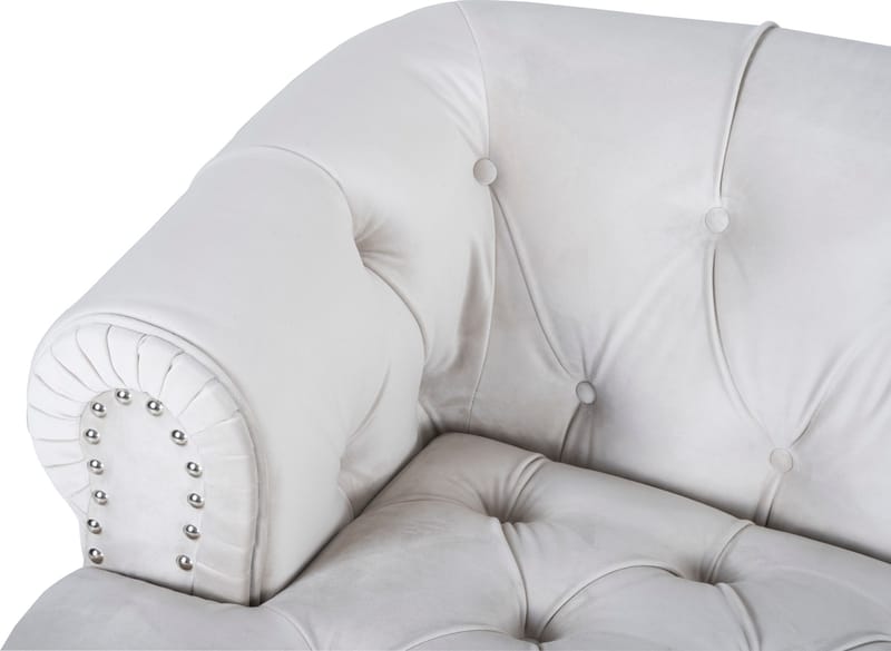 Soffa 3-sits chesterfield beige sammet - Beige - Products - Möbler - Soffa - Chesterfield soffa
