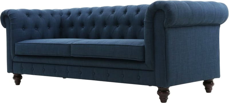 Soffa 3-sits chesterfieldsoffa blå - Herron - Blå - Products - Möbler - Soffa - Chesterfield soffa