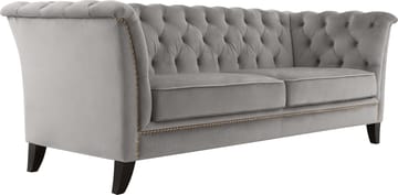 Soffa chesterfield 3-sits grå - Henry - Grå sammet - Products - Möbler - Soffa - Chesterfield soffa