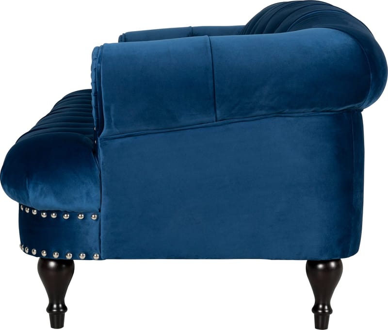 Soffa chesterfield 3-sits soffa i blå sammet - Blå - Products - Möbler - Soffa - Chesterfield soffa