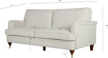 Soffa Howard 2-sits i bouclé 187 cm - Vit - Products - Möbler - Soffa - Howardsoffa