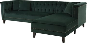 Soffa med divan grön sammet - Bellas - Grön - Products - Möbler - Soffa - Sammetssoffa