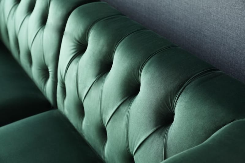 Soffa med divan grön sammet - Bellas - Grön - Products - Möbler - Soffa - Sammetssoffa
