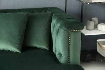 Soffa med divan grön sammet - Bellas - Grön - Products - Möbler - Soffa - Sammetssoffa