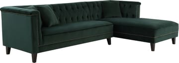 Soffa med divan grön sammet - Bellas - Grön - Products - Möbler - Soffa - Sammetssoffa