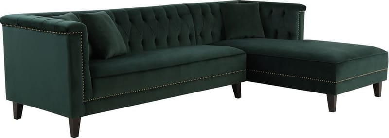 Soffa med divan grön sammet - Bellas - Grön - Products - Möbler - Soffa - Sammetssoffa