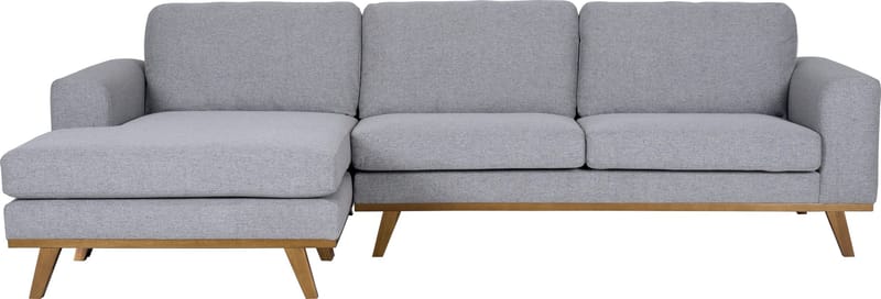 Soffa med vändbar divan grå 283 cm - Grå - Products - Möbler - Soffa - Divansoffa & schäslongsoffa