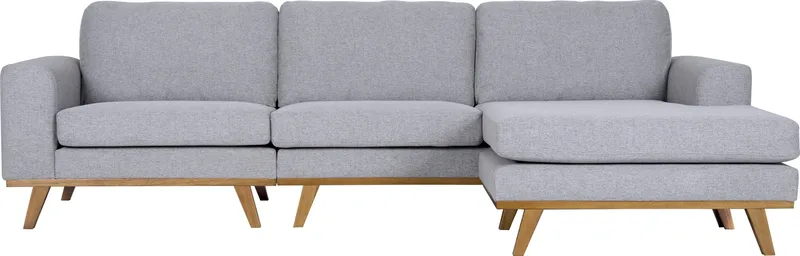 Soffa med vändbar divan grå 283 cm - Grå - Products - Möbler - Soffa - Divansoffa & schäslongsoffa