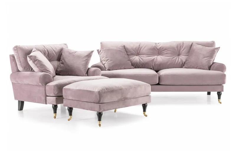 Andrew Soffgrupp 2+1 Sammet - Lila - Products - Möbler - Soffa - Soffgrupp - Howard soffgrupp