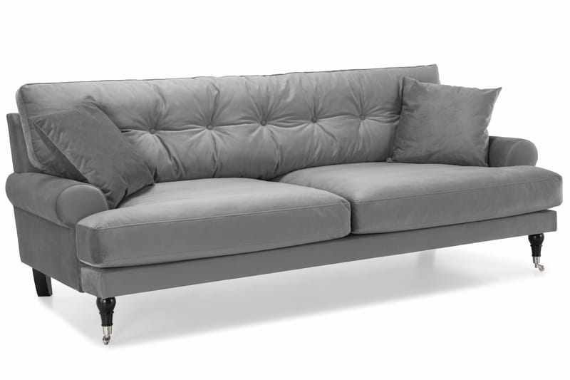 Andrew Soffgrupp 2+1 Sammet - Ljusgrå - Products - Möbler - Soffa - Soffgrupp - Howard soffgrupp