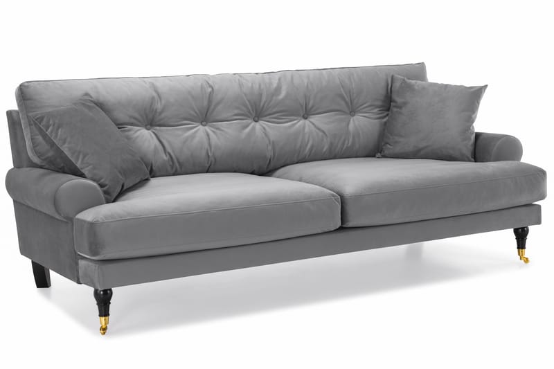 Andrew Soffgrupp 2+1 Sammet - Ljusgrå - Products - Möbler - Soffa - Soffgrupp - Howard soffgrupp