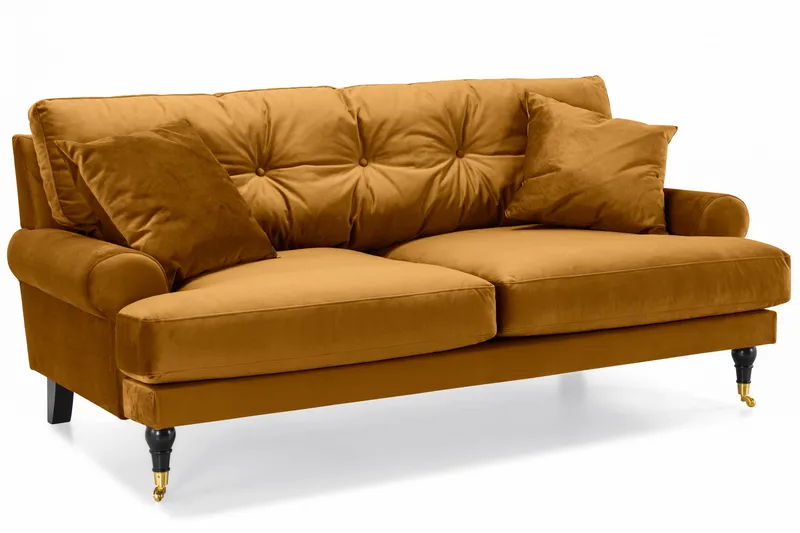 Andrew Soffgrupp 2+1 Sammet - Mörkgul - Products - Möbler - Soffa - Soffgrupp - Howard soffgrupp