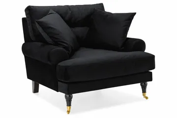 Andrew Soffgrupp 2+1 Sammet - Svart - Products - Möbler - Soffa - Soffgrupp - Howard soffgrupp