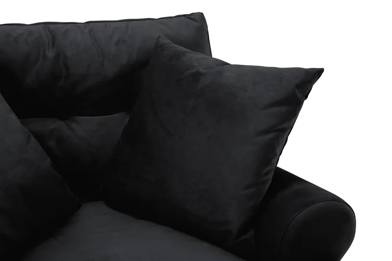 Andrew Soffgrupp 2+1 Sammet - Svart - Products - Möbler - Soffa - Soffgrupp - Howard soffgrupp