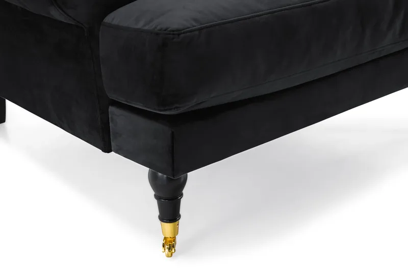Andrew Soffgrupp 2+1 Sammet - Svart - Products - Möbler - Soffa - Soffgrupp - Howard soffgrupp